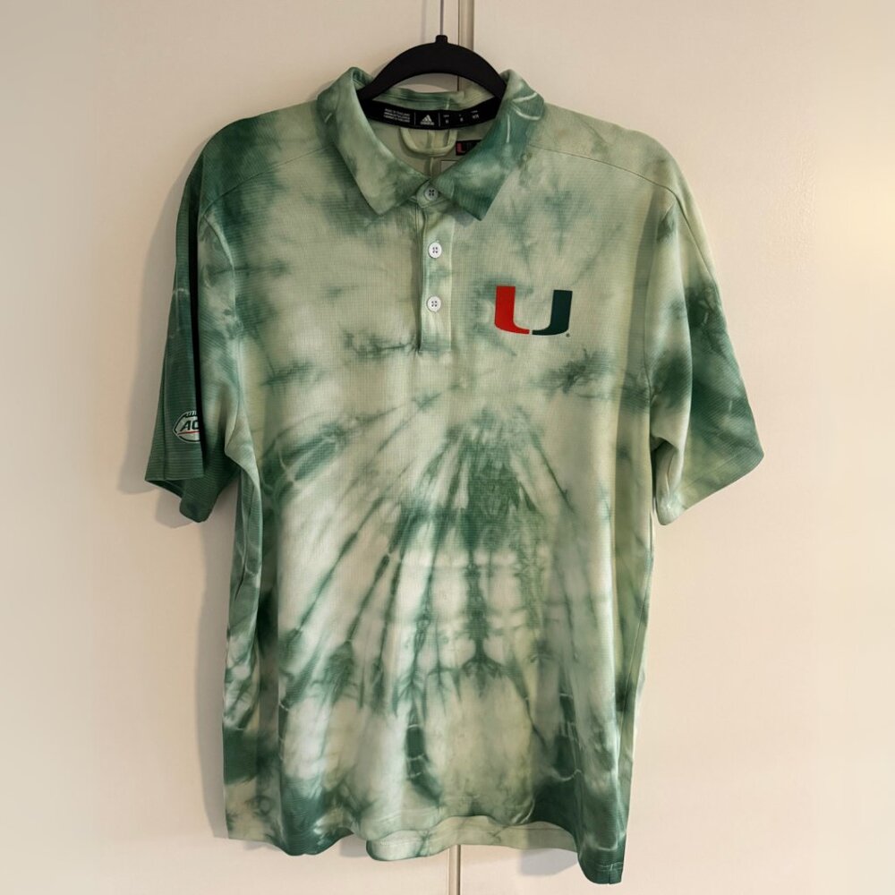 Miami Hurricanes UM Nike Tie-Dye Polo (Medium)